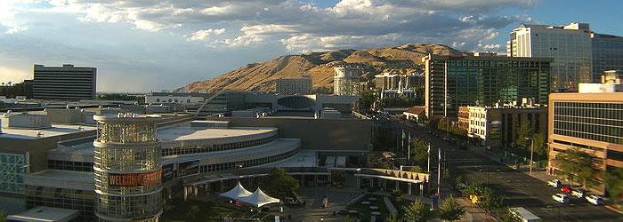 Salt Lake City The Salt Palace, Salt Lake City's convention center. By Pasteur (Own work) [GFDL (http://www.gnu.org/copyleft/fdl.html) or CC-BY-SA-3.0-2.5-2.0-1.0 (http://creativecommons.org/licenses/by-sa/3.0)], via Wikimedia Commons